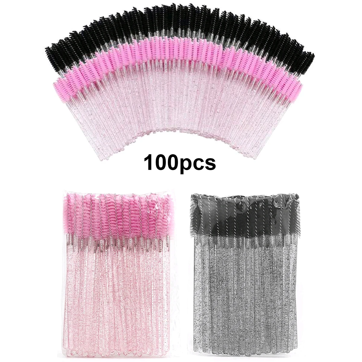 Eyelash Extension Options - 100 قطعة من فرش الرموش للاستخدام