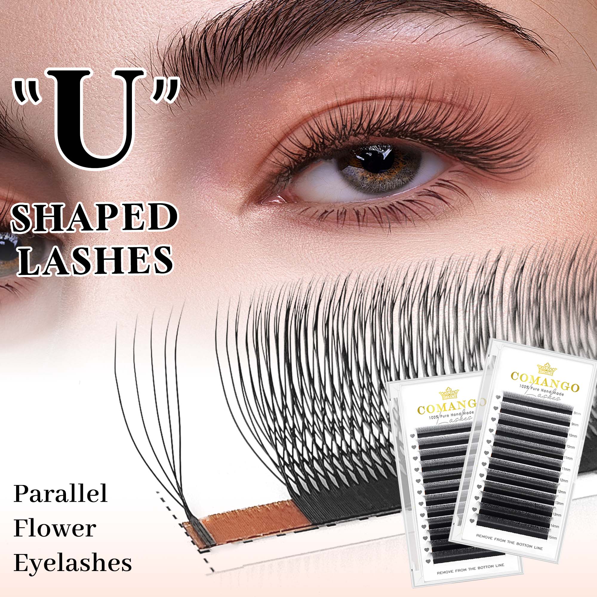 Eyelash Extension Supernatural - CoMango mix8-15mm على شكل حرف U