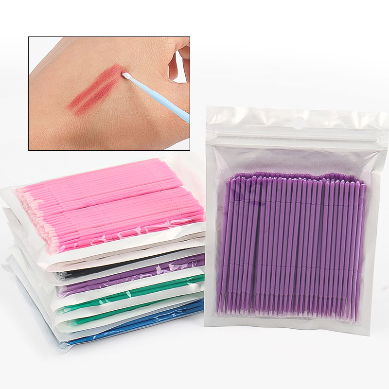 Eyelash Extension Double Lash - 100 قطعة/الحقيبة الخيزران رمش تمديد تنظيف