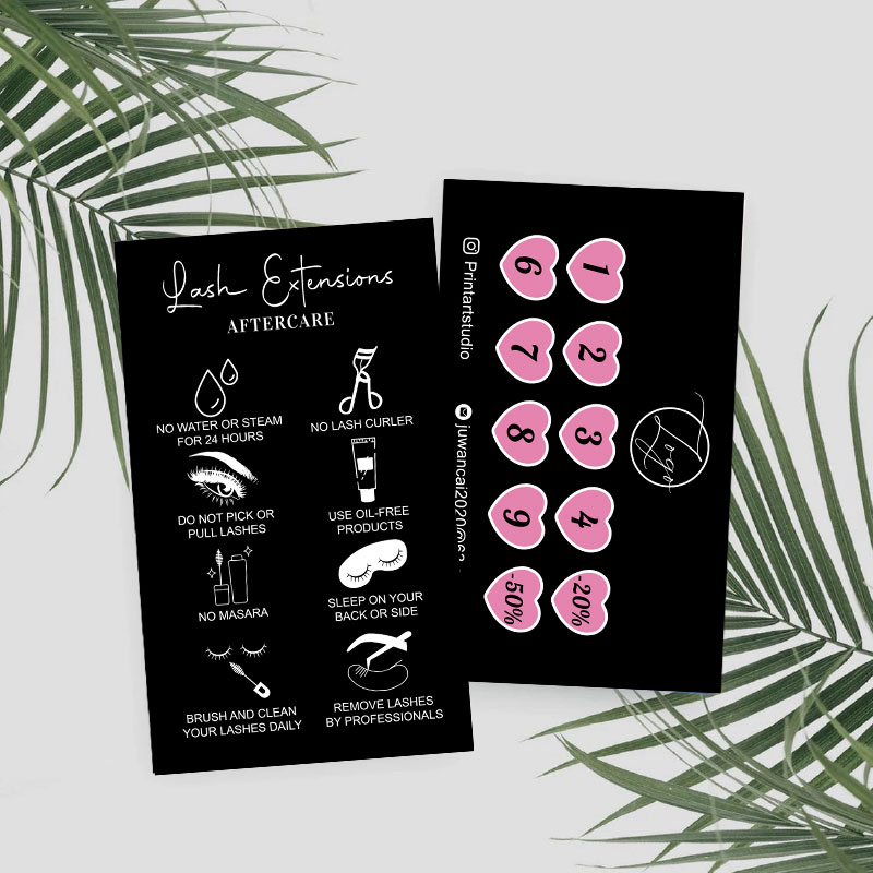 بطاقات الولاء المخصصة مع بطاقا - مراجعة Eyelash Extension Aftercare وسعره