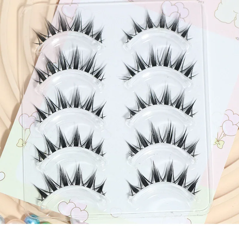 5-زوج مانغا العين على شكل الرم - مراجعة Eyelash Extension Douyin وسعره