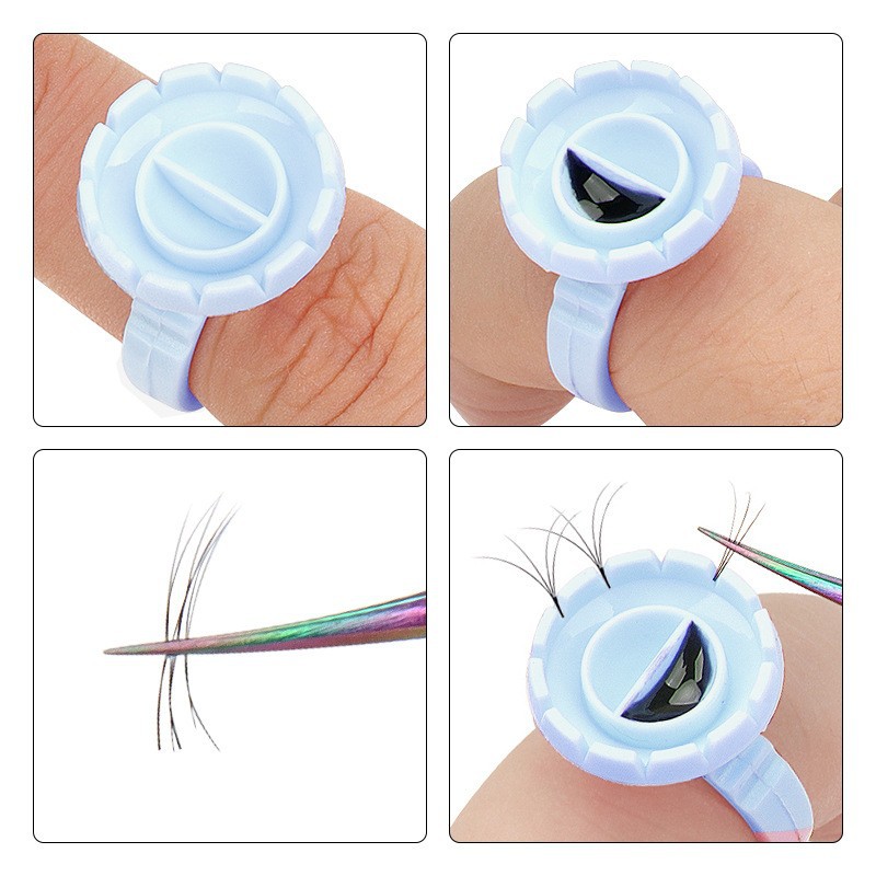 100 قطعة حامل حلقة الغراء القا - مراجعة Eyelash Extension Double Lash وسعره