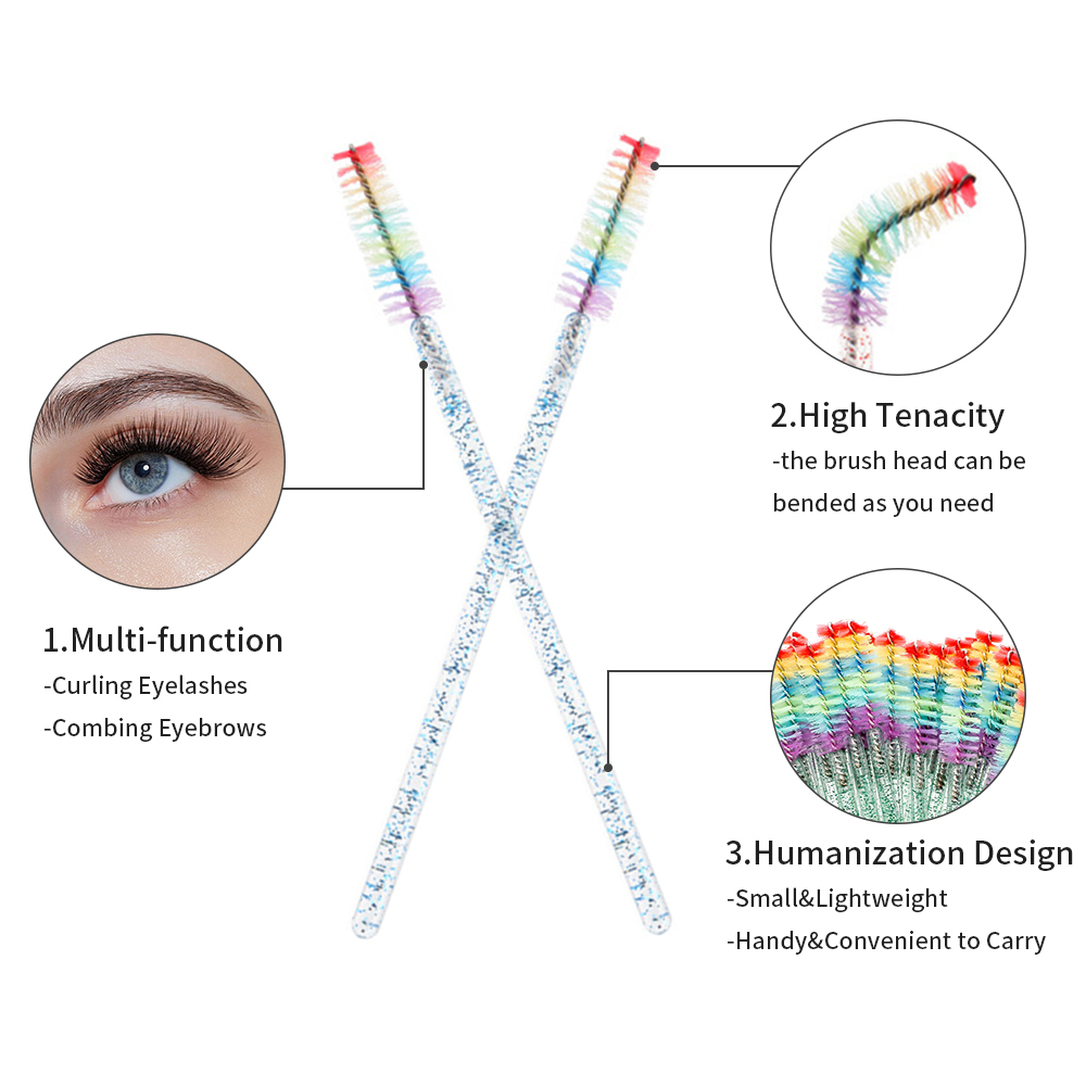 50 قطعة فرشاة رموش كريستالية ق - مراجعة Eyelash Extension Double Lash وسعره