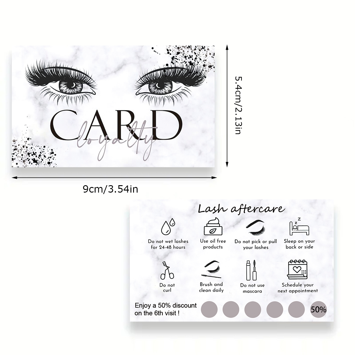 50 قطعة/الوحدة الرخام رمش بطاق - مراجعة Eyelash Extension Aftercare وسعره
